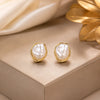 Baroque Pearl Gold Plated Stud Earrings | Irregular Vintage Style