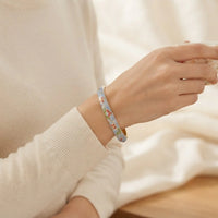 Floral Enamel Bangle in Pastel Blue | Vintage Bracelet