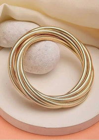 Multi-Layer Gold Snake Chain Coiled Bracelet | Statement Spiral Bangle