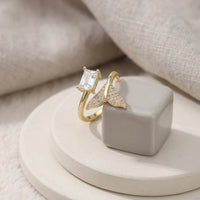 Mermaid Tail Crystal Adjustable Ring - High-Quality Gold Fashion Jewelry