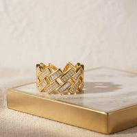 Braided Woven Crystal Ring | High Quality Geometric Fashion Ring