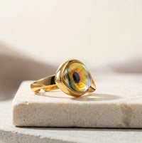 Vintage Glass Evil Eye Statement Ring - High Quality Fashion Jewelry