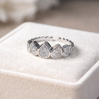 Pear Shaped 5-Stone Bezel Fashion Ring - High Quality Women's Band