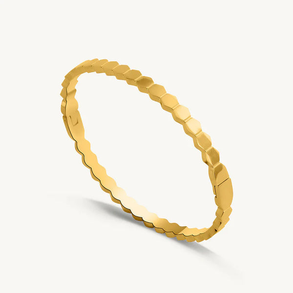 Hexagon Link Anti Tarnish Gold Plated Bracelet - Korean Style