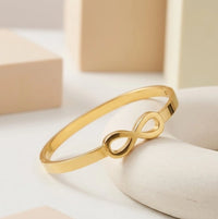 Eternal Infinity Bangle | Anti-Tarnish Gold Plated Bracelet ( Baby size )
