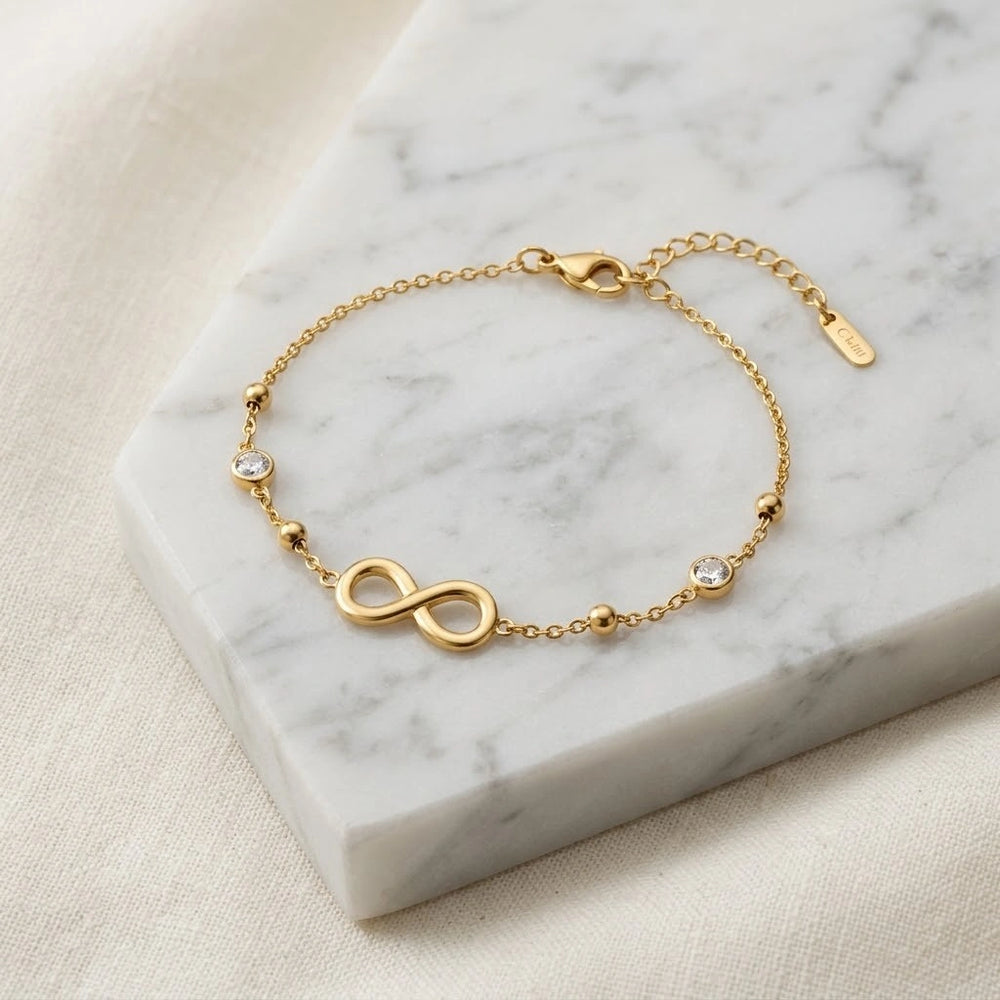 Infinity Charm Anti-Tarnish Gold Plated Bracelet | Minimalist Korean Jewellery