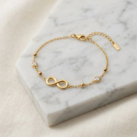 Infinity Charm Anti-Tarnish Gold Plated Bracelet | Minimalist Korean Jewellery
