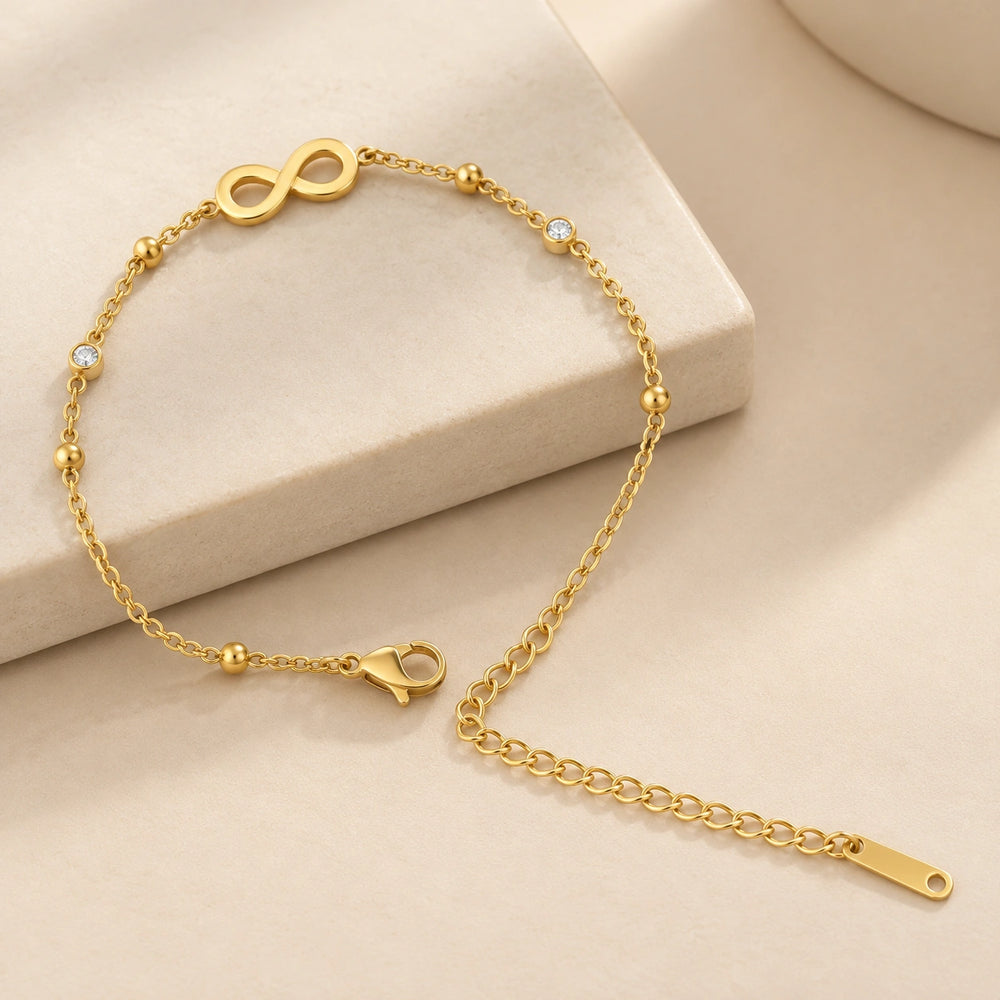 Infinity Charm Anti Tarnish Gold Plated Bracelet - Minimalist