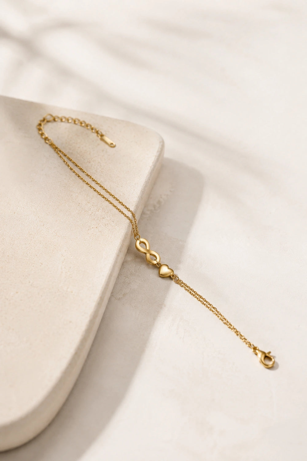 Infinity Heart Anti-Tarnish Gold-Plated Bracelet | Minimalist Everyday Jewelry