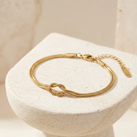 Infinity Knot Double Layer Anti-Tarnish Gold Plated Bracelet