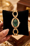 Emerald Vintage Style Anti-Tarnish Gold Plated Watch | Moncheri Jewels