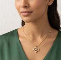 Intertwined Heart Infinity Anti Tarnish Gold Plated Necklace