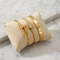 The "It Girl" Gold Bangle Stack | 3-Piece Anti-Tarnish Bracelet Set
