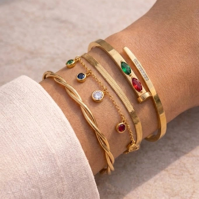 The "IT-Girl" Trio | 3-Piece Gold Plated Bracelet Stack
