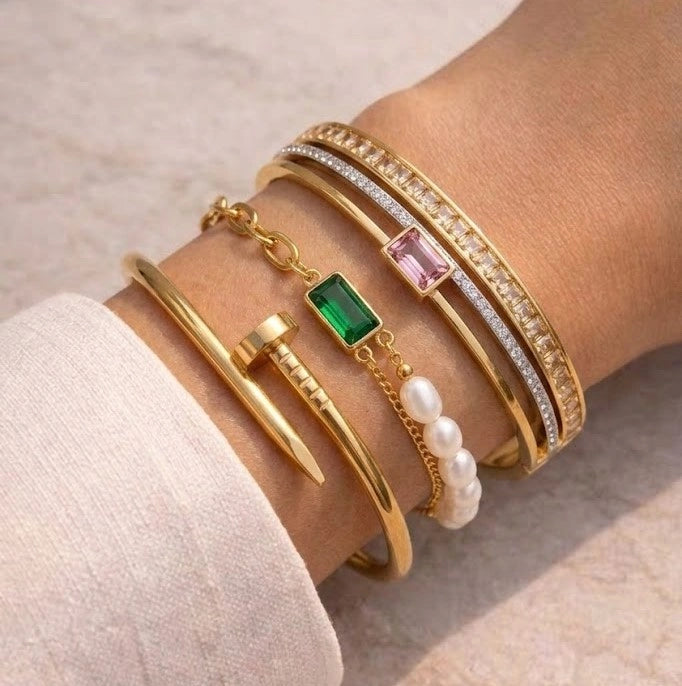 The IT-Girl Gold-Plated Bracelet Stack | 3-Piece Combo