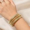 Statement Ribbed Golden Cuff Bracelet | Chunky Layered Design
