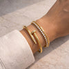 The "It Girl" Bracelet Stack | Edgy Nail Bangle & Crystal Chain Combo