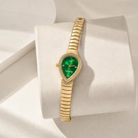 Vintage Emerald Teardrop Watch - Anti-Tarnish Gold Plated | Moncheri Jewels