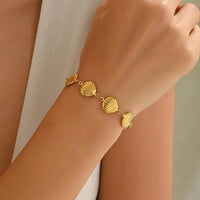 Seashell Gold Plated Bracelet - Anti Tarnish Scallop Shell Jewelry for Women