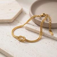 Infinity Knot Double Layer Anti-Tarnish Gold Plated Bracelet