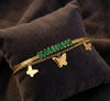 Korean Butterfly Green Stone Layered Bracelet - Anti Tarnish Gold Plated