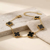 Black Clover & Evil Eye Gold Bracelet Stack (Anti-Tarnish)