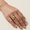 Korean Chunky Heart Statement Ring - Anti Tarnish Gold Plated