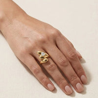 Korean Chunky Heart Statement Ring - Anti Tarnish Gold Plated