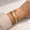 Clover & Multicolor Evil Eye Bracelet Stack - Anti-Tarnish Gold Plated