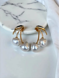 Pearl Cherry Drop Earrings - High Quality Korean Fashion Jewelry