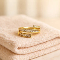 Adjustable Gold Wrap Baguette Ring - Korean Fashion Jewelry