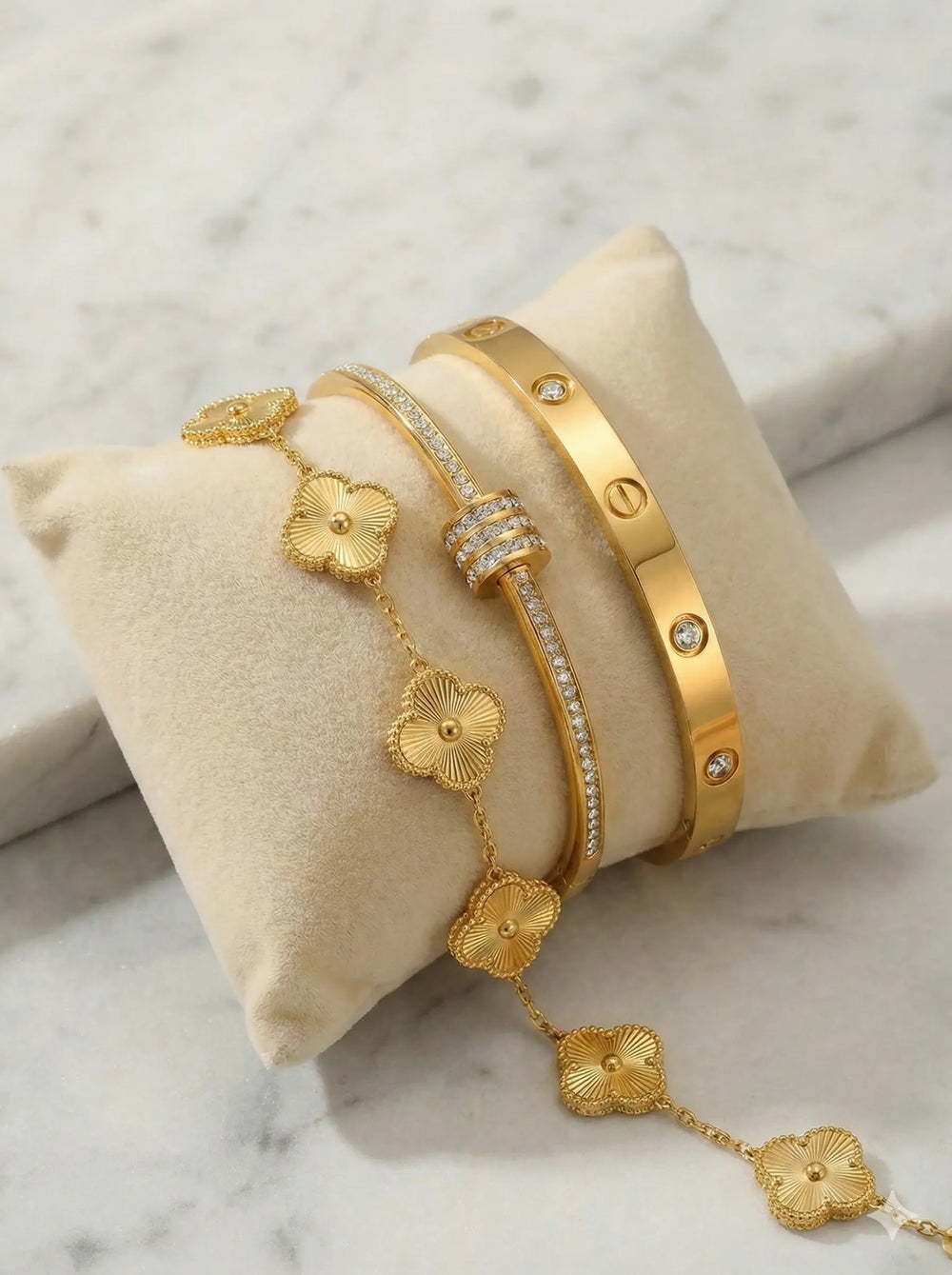 The 'It Girl' 3-Piece Gold Bracelet Stack | Anti-Tarnish & Waterproof