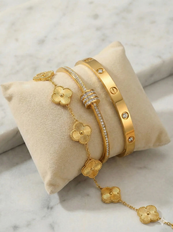 The 'It Girl' 3-Piece Gold Bracelet Stack | Anti-Tarnish & Waterproof