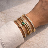Emerald Luxe Stackable Bangle Trio (Set of 3)