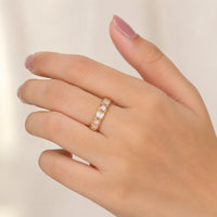 Pink & White Stone Adjustable Ring - Anti-Tarnish Gold Plated