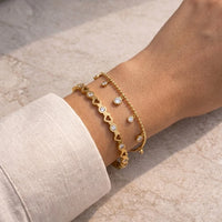 Korean Minimalist Heart & Charm Bracelet Stack - Anti Tarnish Gold Plated