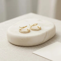 Zirconia Spiral Wrap Ear Cuffs - Anti Tarnish Gold Plated