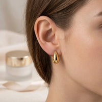 Chunky Teardrop Stud Earrings - Anti-Tarnish Gold Plated