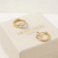 Anti Tarnish Gold Plated Zirconia Hoop Earrings - Korean Minimalist