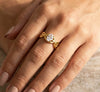 Adjustable Chain Link Ring with Oval Zircon - Anti-Tarnish Gold Plated