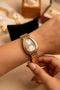 Moncheri Anti-Tarnish Gold Plated Luxury Snake Shaped Statement Watch
