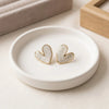 Korean Minimalist White Heart Stud Earrings - High Quality Fashion Jewelry