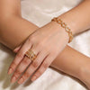 2 in 1 - Gold Multi-Layered Crystal Fashion Ring/ Bracelet- High Quality Statement Jewelry for Women