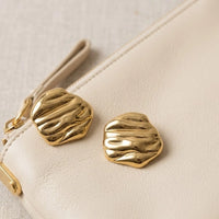 Chunky Molten Textured Gold-Plated Studs - Anti-Tarnish
