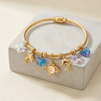 Dolphin & Butterfly Charm Bracelet - Anti-Tarnish Gold-Plated