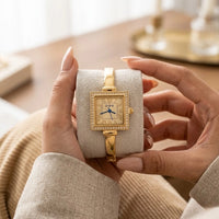 Vintage Square Dial Gold Plated Watch | Anti-Tarnish & Water Resistant