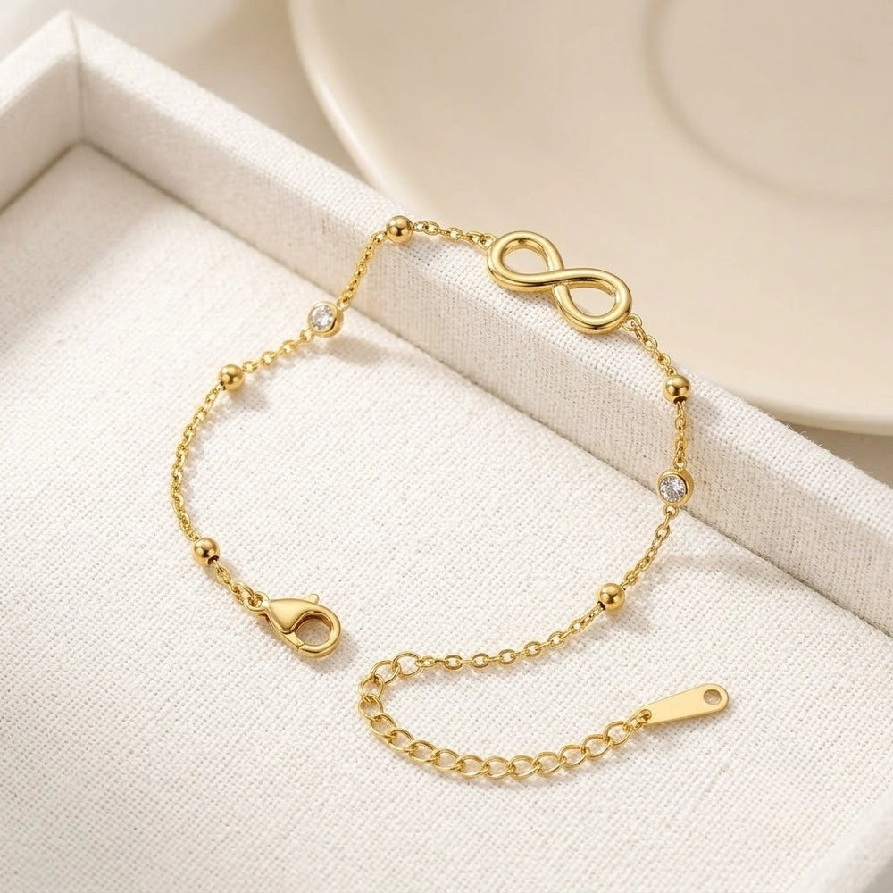Infinity Charm Anti Tarnish Gold Plated Bracelet - Minimalist