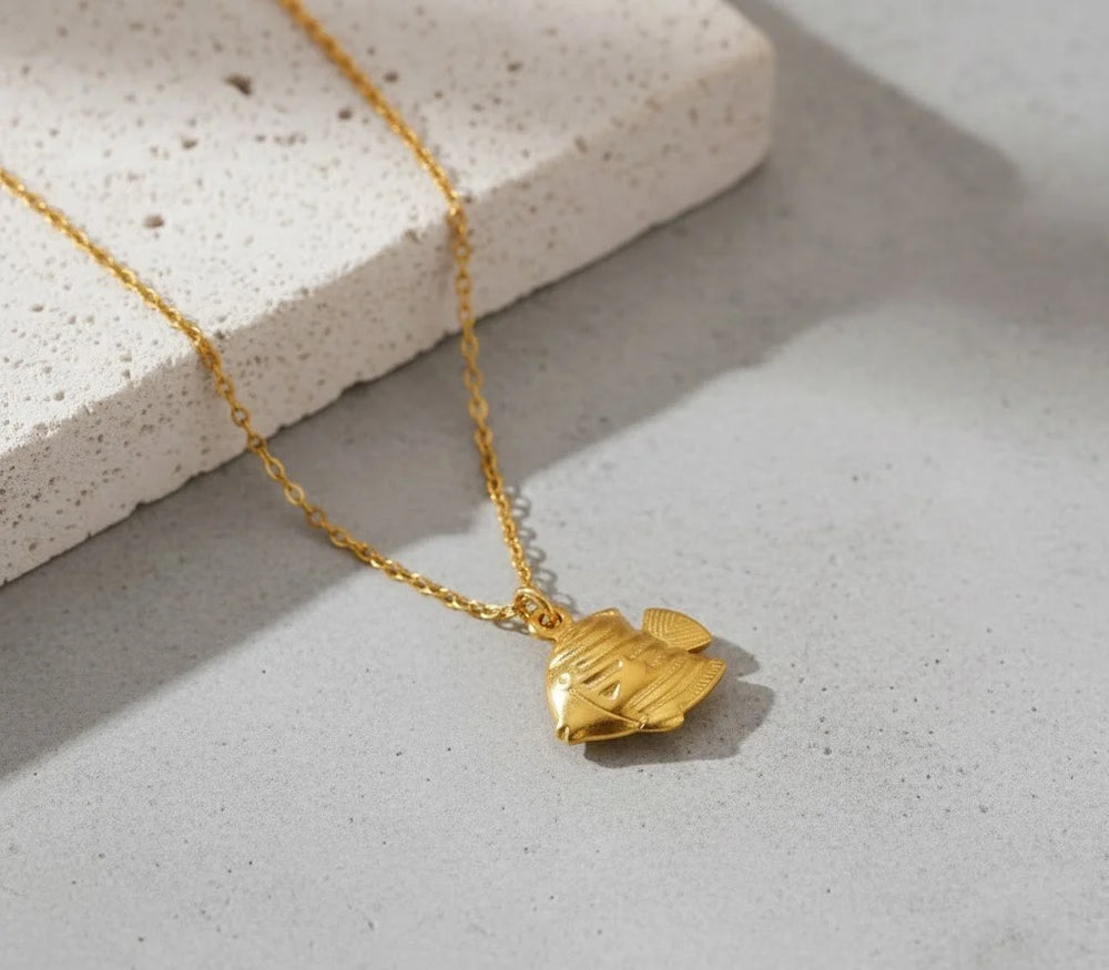 Fish Pendant Necklace – Gold Plated, Anti-Tarnish & Waterproof Chain for Women