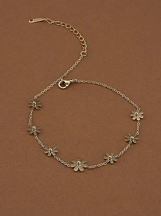Daisy Flower Anti-Tarnish Gold Plated Bracelet - Korean Floral Jewelry