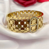 Gold Plated Fish Scale Mesh Bracelet - Anti Tarnish Buckle Bangle for Women